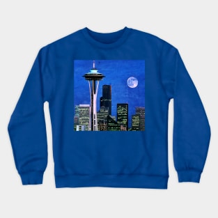 Blue Seattle Space Needle Crewneck Sweatshirt